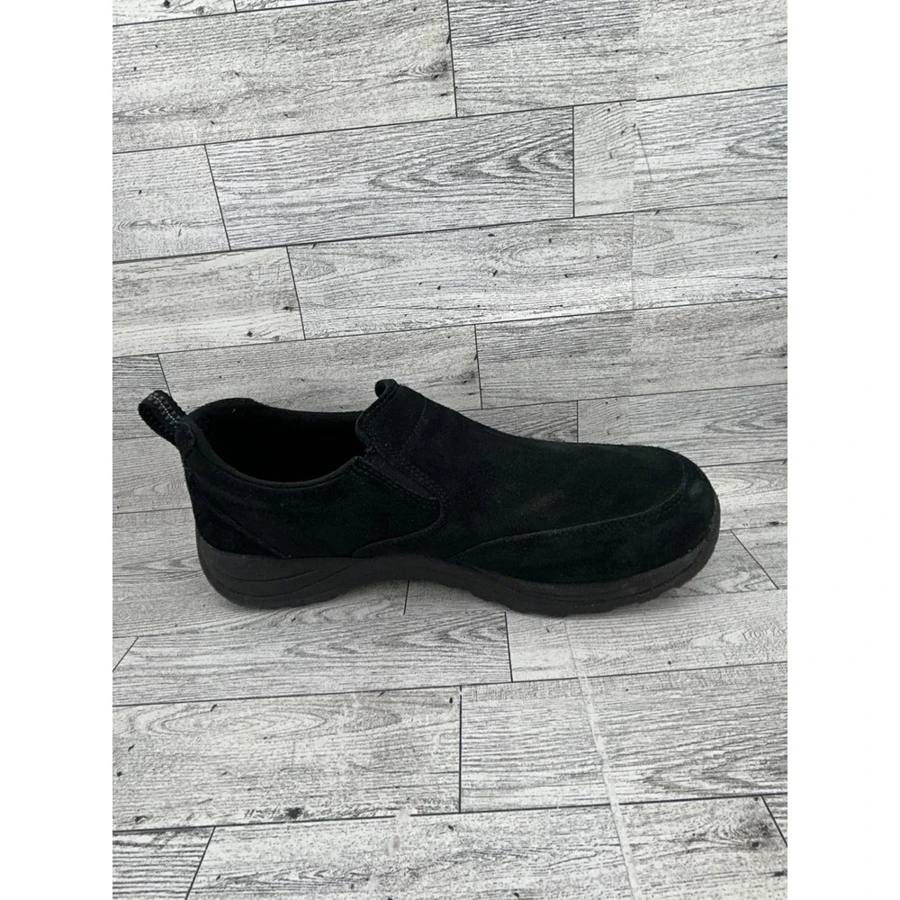 LL Bean Mens Comfort Mocs‎ Black Suede Slip On Shoes 254540 Size 10 Medium